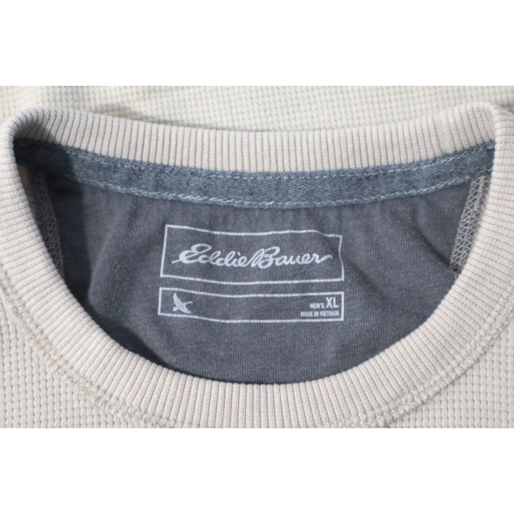 EDDIE BAUER Sweatshirt Men XL Tan Outdoor Thermal Pullover Hiking Biking Walking - Picture 3 of 8